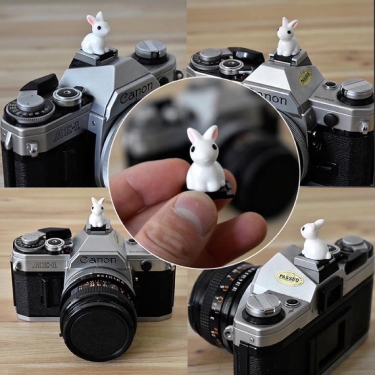Hotshoe camera flash cover - Bunny Rabbit in Woodlands - Image 1