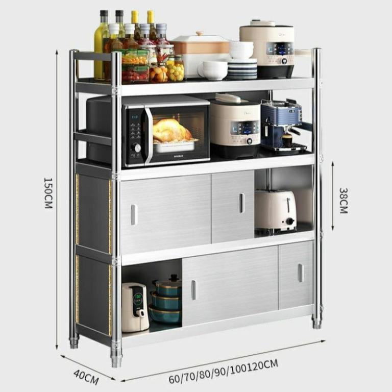 Stainless Steel Kitchen Cabinet Storage Rack With Sliding … in Bishan - Image 1