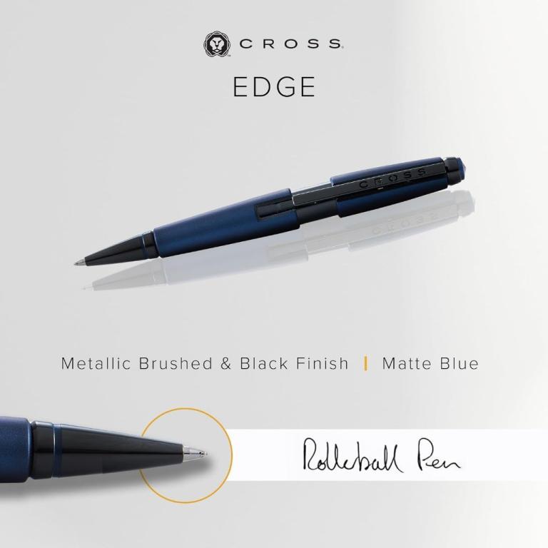 Cross Ballpoint Pen, Water-Based Ink, Edge, Matte Blue … in Toa Payoh - Image 1
