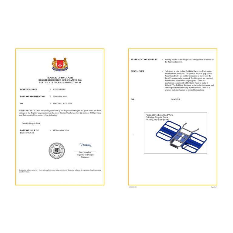 Foldable Rack Extension (1 pair) for Electric Bicycle / … in Woodlands - Image 1