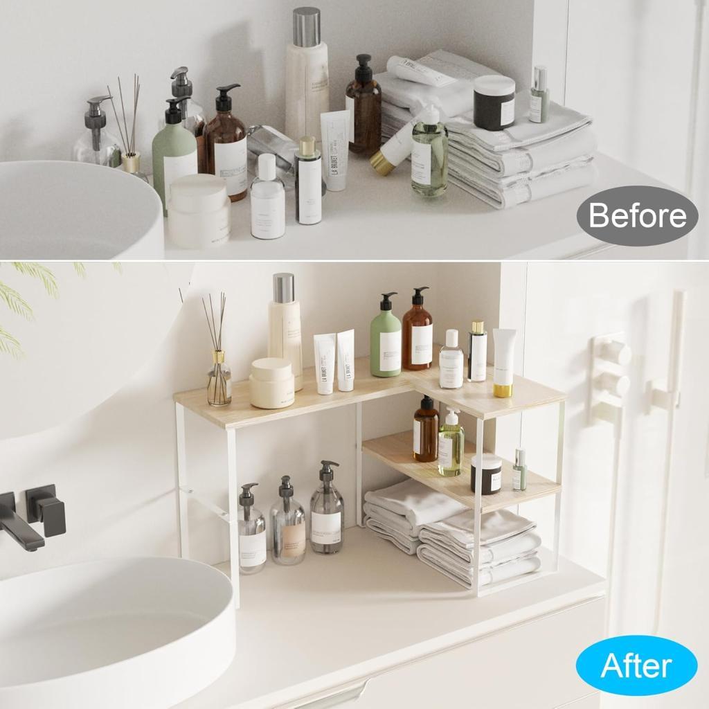 Corner Counter Shelf Stand 2-Tier, Adjustable & Stackable … in Bishan - Image 1