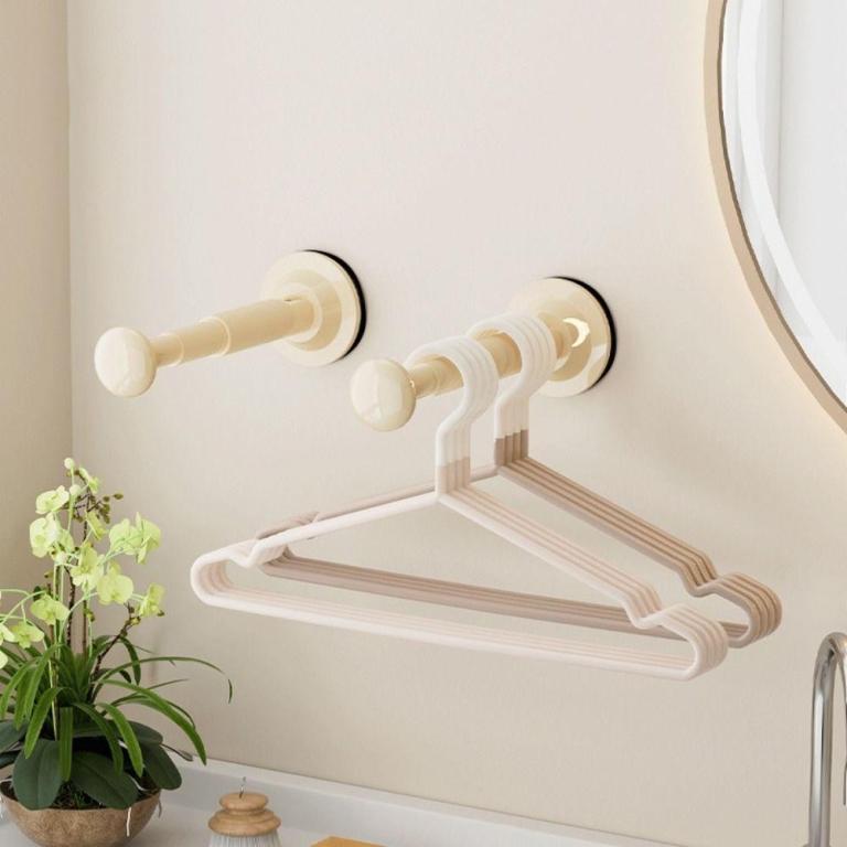 SHANRONG Clothes Hanger Storage Rack, Retractable Suction … in North-Eastern Islands - Image 1