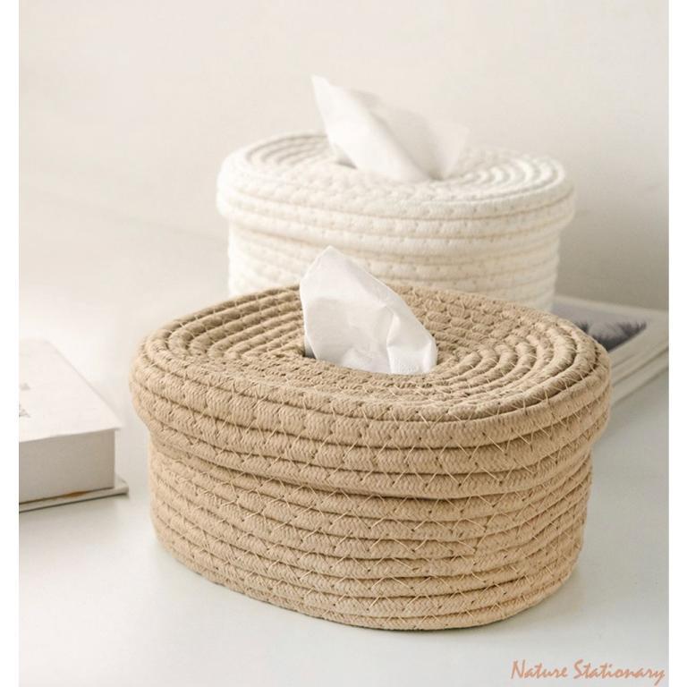 Hand-Woven Textured Tissue Box Holder Environmentally … in North-Eastern Islands - Image 1