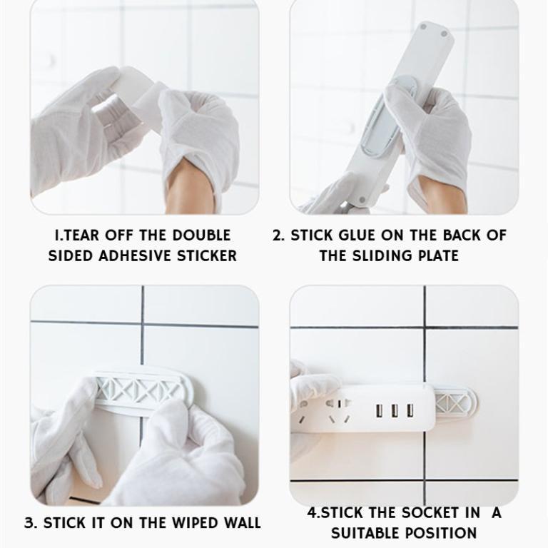 Extension Sticker Socket Holder Wall-Mounted Self-Adhesive … in Mandai - Image 1