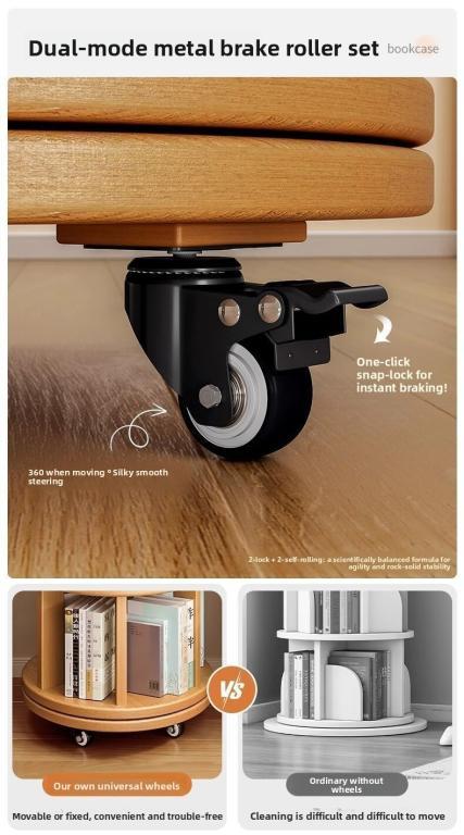 Rotating Bookshelf 360 Degree Bookcase Storage Rack … in Bishan - Image 1