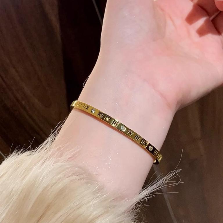 Elegant Steel & Titanium Rhinestone Bangle Cylindrical … in Bukit Batok - Image 1