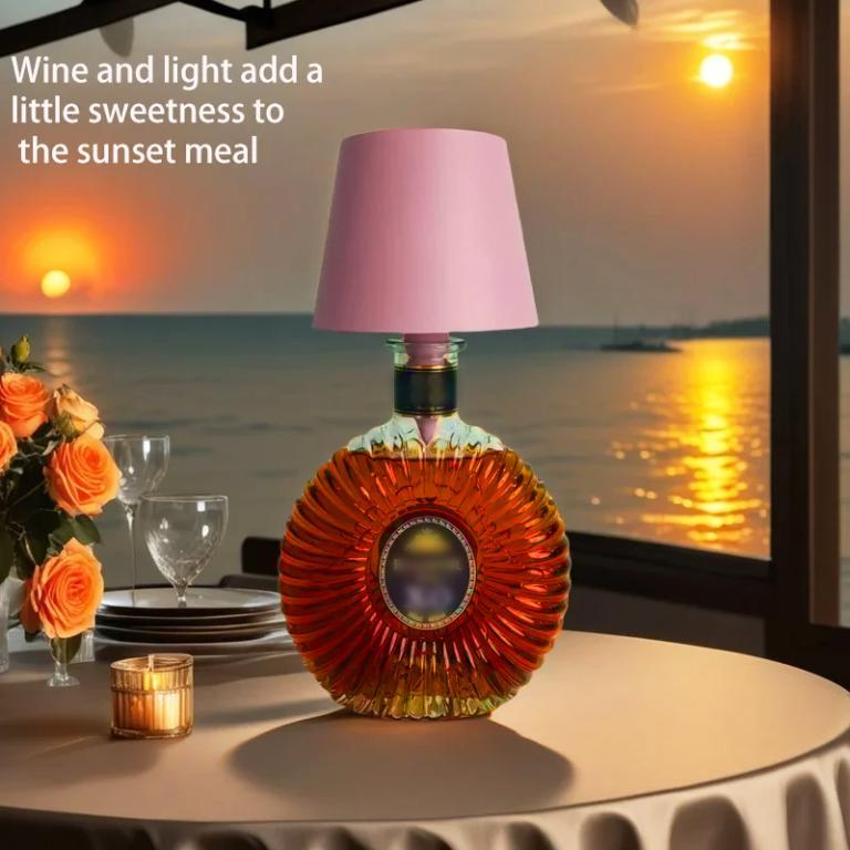 Modern Wireless Bottle Table Lamp Touch Control of 3 Colors … in Sembawang - Image 1