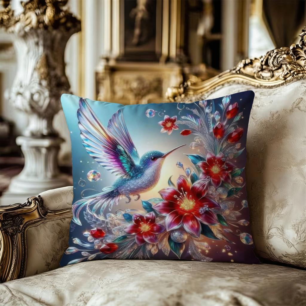 Pillowcase Hummingbird with Flowers Pattern Pillow Cover 1pc in Geylang - Image 1