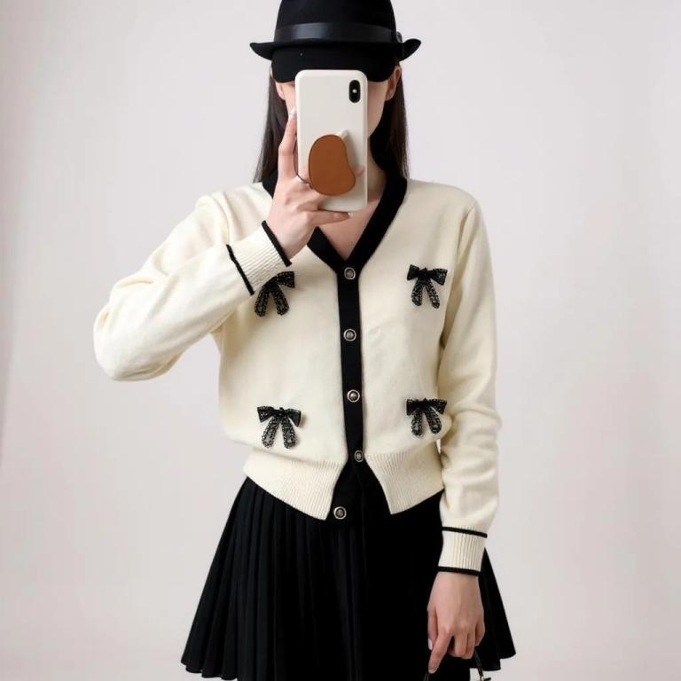 Fanny Outer Ribbon Button Knit Cardigan | PIta Korean Style … in Toa Payoh - Image 1