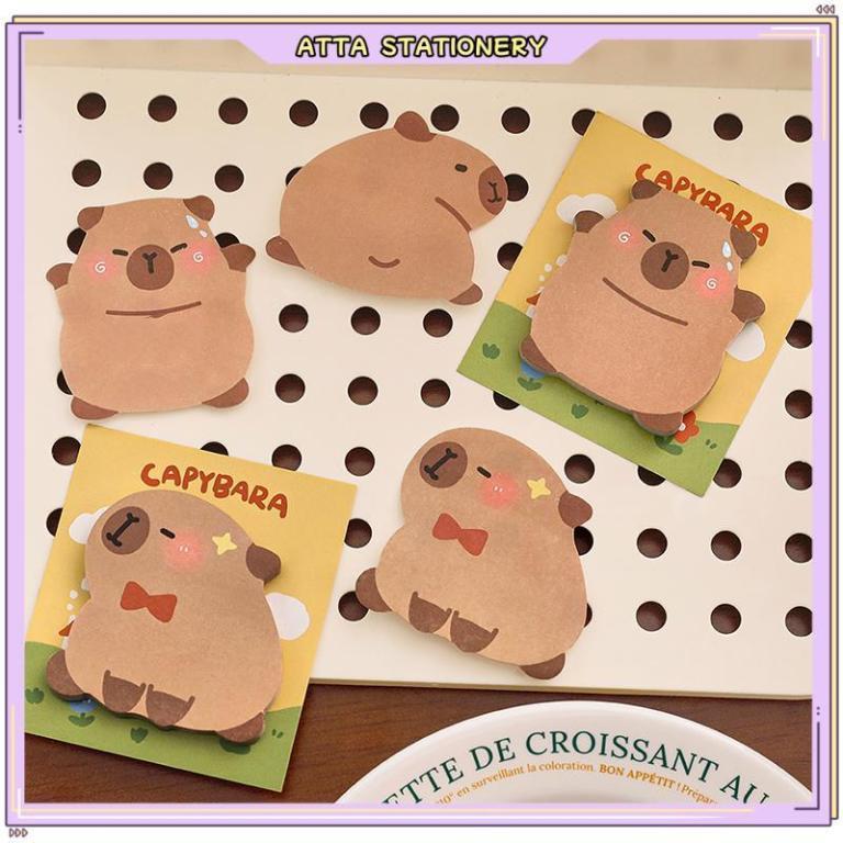 30Sheets Cartoon Capybara Sticky Notes Student Memo Pads … in Mandai - Image 1