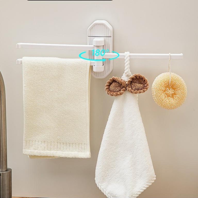 Wall Mounted Rotating Multi Pole Towel Rack Bathroom Towel … in Singapore - Image 1