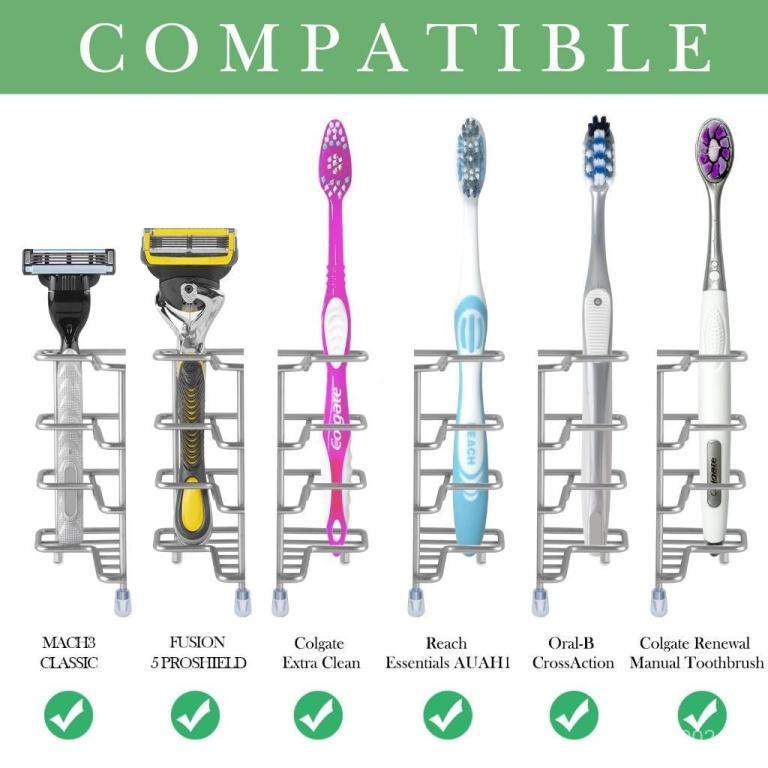 Toothbrush Holder Wall Stainless Steel Toothbrush Rack … in Singapore - Image 1