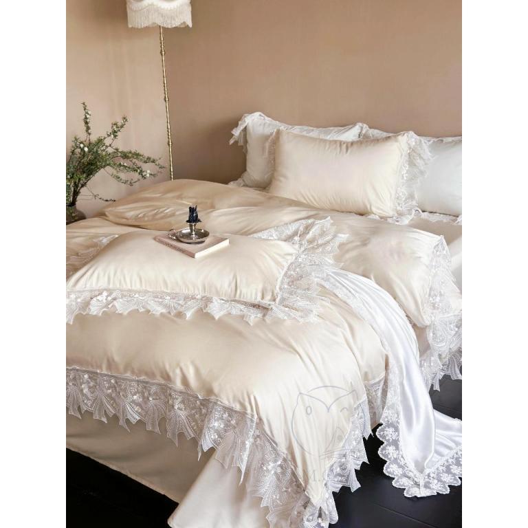 COOLING 1200 TC TENCEL BLEND COTTON LACE DUVET COVER SET … in Geylang - Image 1