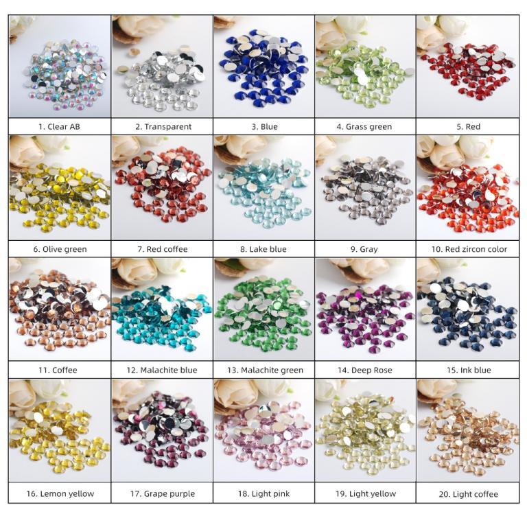 Resin Rhinestone 2mm 2000Pcs Crystal Clear AB Nail Round … in Bukit Merah - Image 1