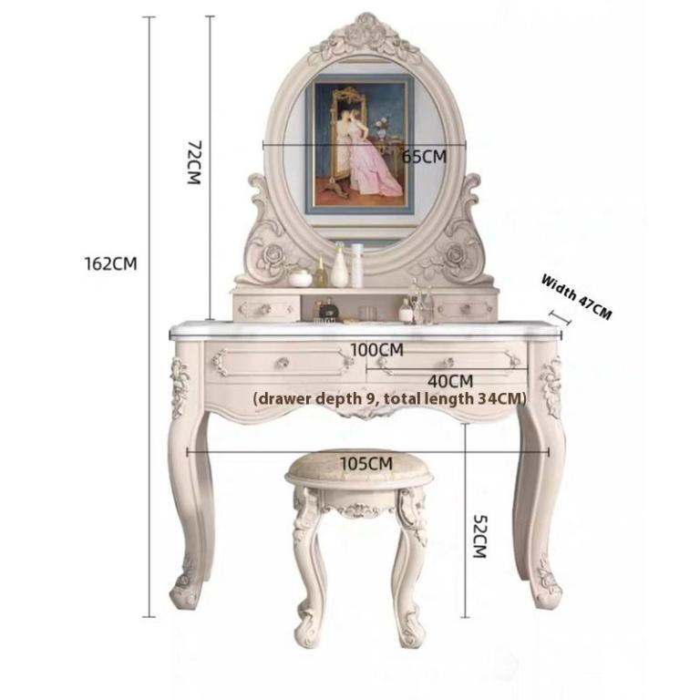 Dressing Table Light Luxury Vanity Table High-Grade Solid … in Sembawang - Image 1