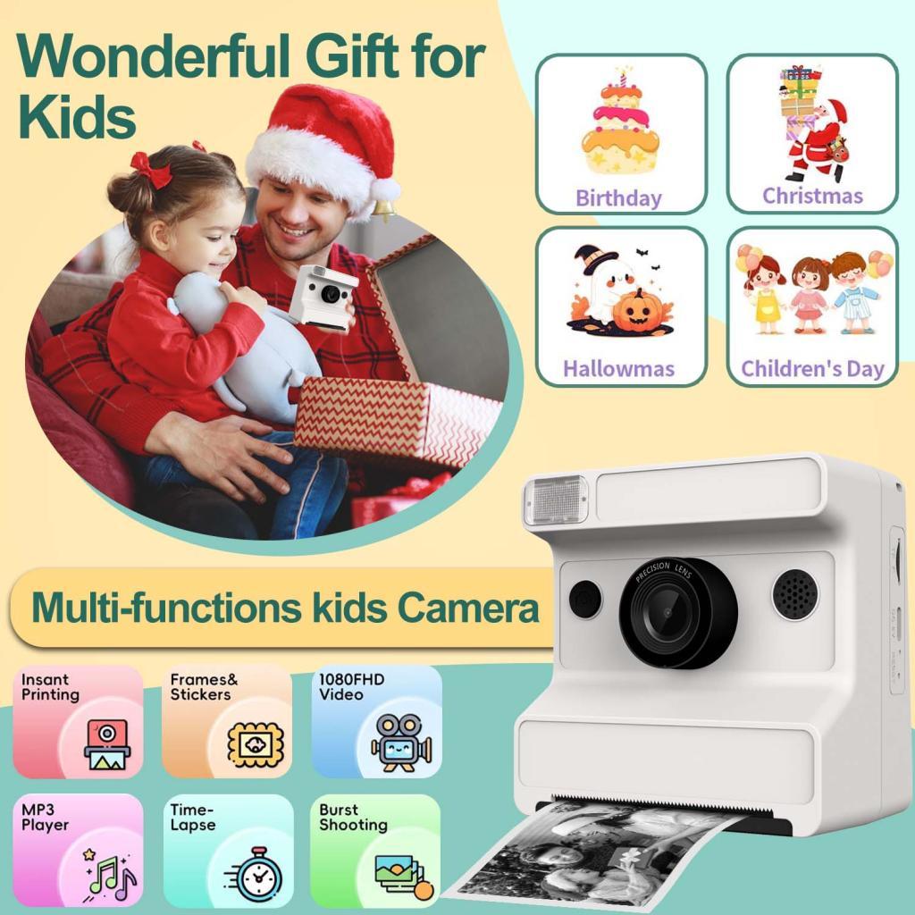 Instant Print Camera FHD Digital Video Selfie With 5 Rolls … in Mandai - Image 1
