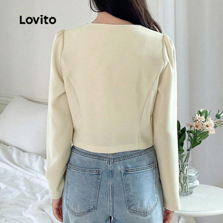Lovito Elegant Jacket Button Structure Line Autumn/winter … in Singapore - Image 1