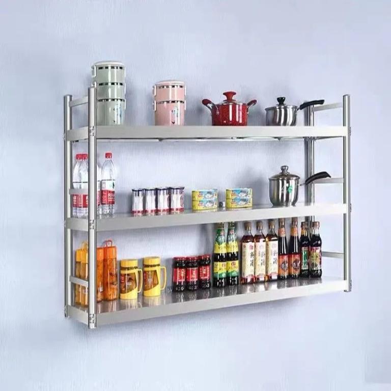 Kitchen Stainless Steel Shelf Wall-Mounted Storage Rack … in Bishan - Image 1
