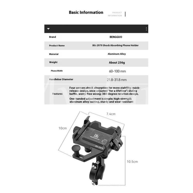 Shock-Absorbing Mobile Phone Rack One-Button Locking … in Mandai - Image 1