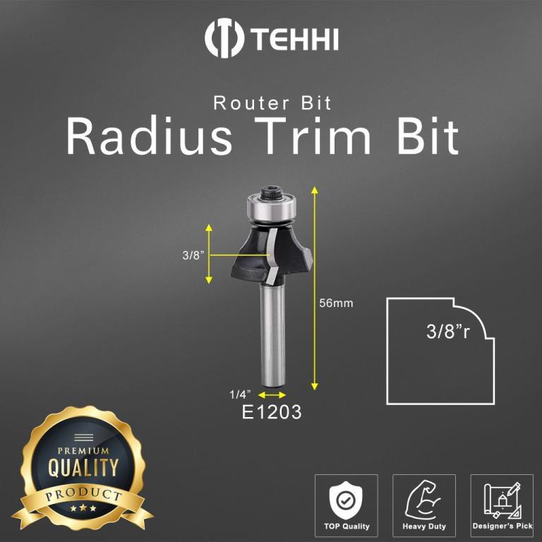 【TEHHI】1/4’’ Shank Radius Round Trim Bit Rounding Over … in Woodlands - Image 1