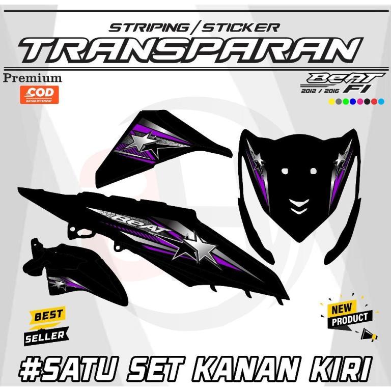 / Sticker Striping BEAT FI TRANSPARENT 2013-2015 Simple … in Mandai - Image 1