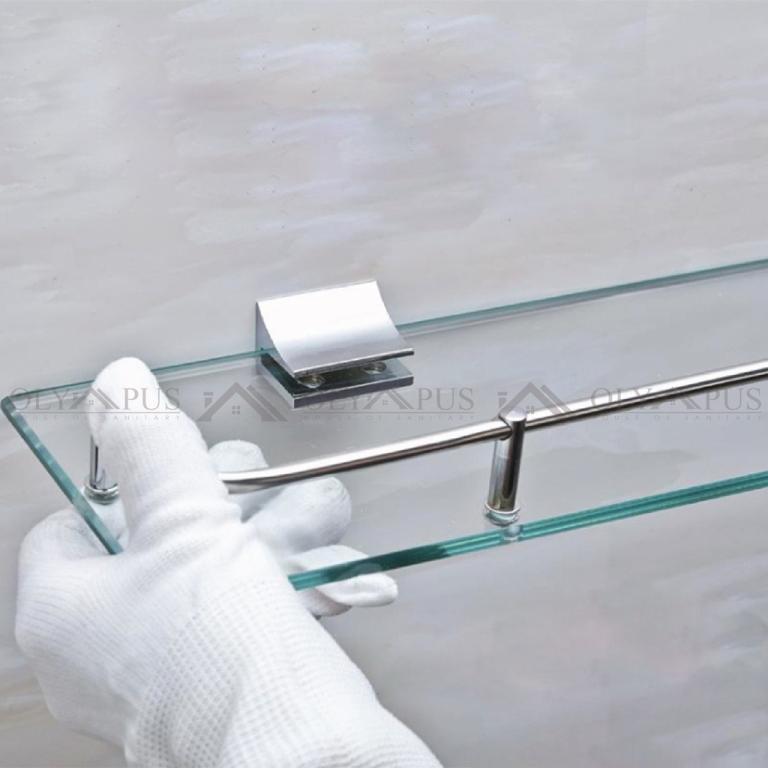 SAMPO Multifunctional 2-Tier Square Glass Soap Shampoo Rack … in Geylang - Image 1
