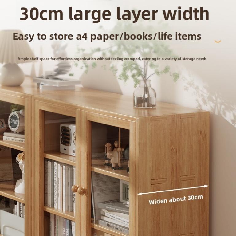 Bookshelf Solid Wood Floor-standing Storage Rack Low … in Toa Payoh - Image 1