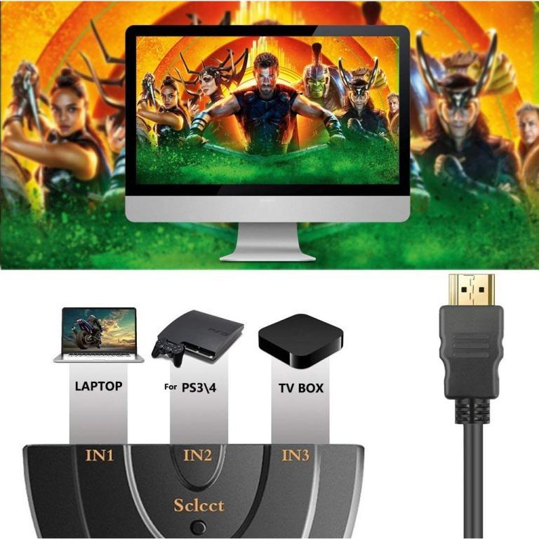 HDMI-Compatible 4K 3x1 Video Switcher Adapter for … in Bishan - Image 1