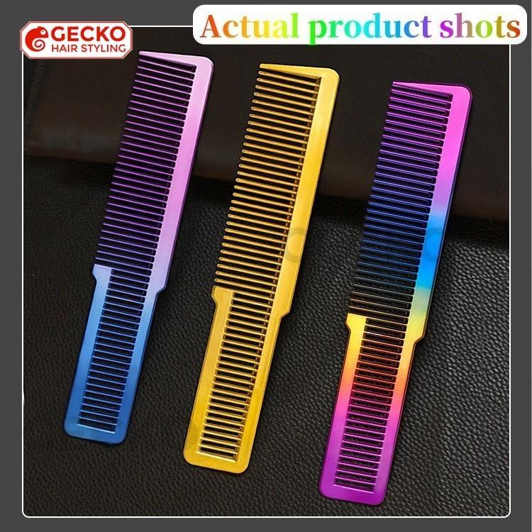Haircut Comb, Rounded Teeth Barber Brush, Electroplating … in Bukit Merah - Image 1