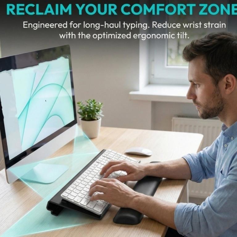 LILYES Computer Keyboard Holder, Removable Durable Acrylic … in Toa Payoh - Image 1