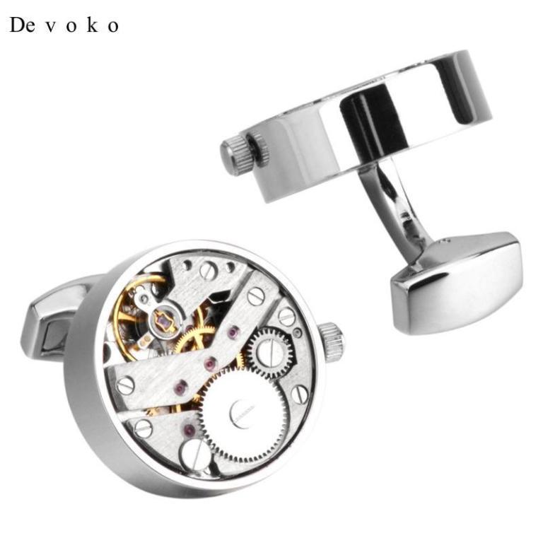 [Cuticate1] Working Watch Movement Shape Cufflinks Gears … in Geylang - Image 1