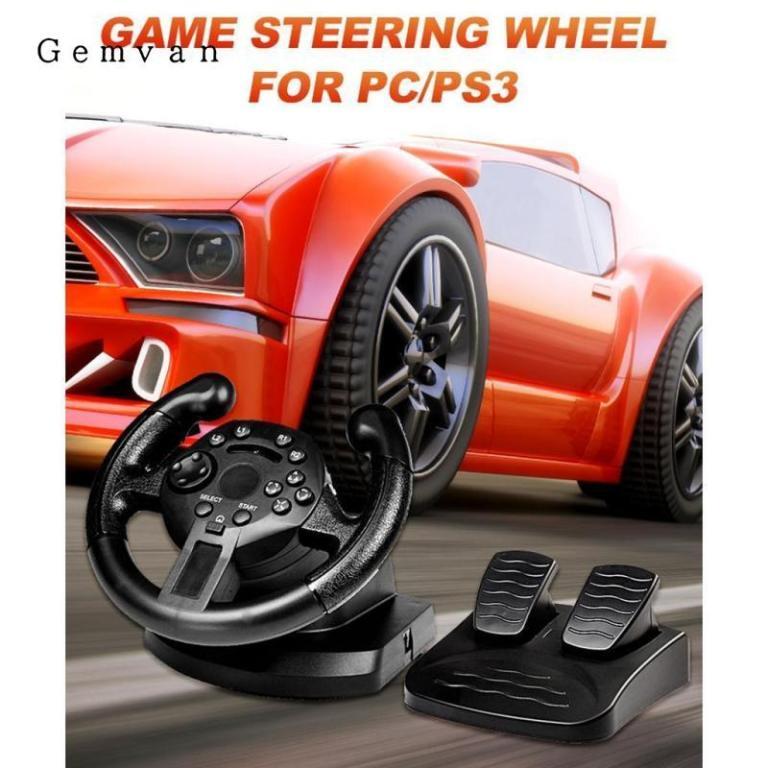 Gemvan Driving Game Racing Steering Wheel Brake Pedals USB … in Novena - Image 1