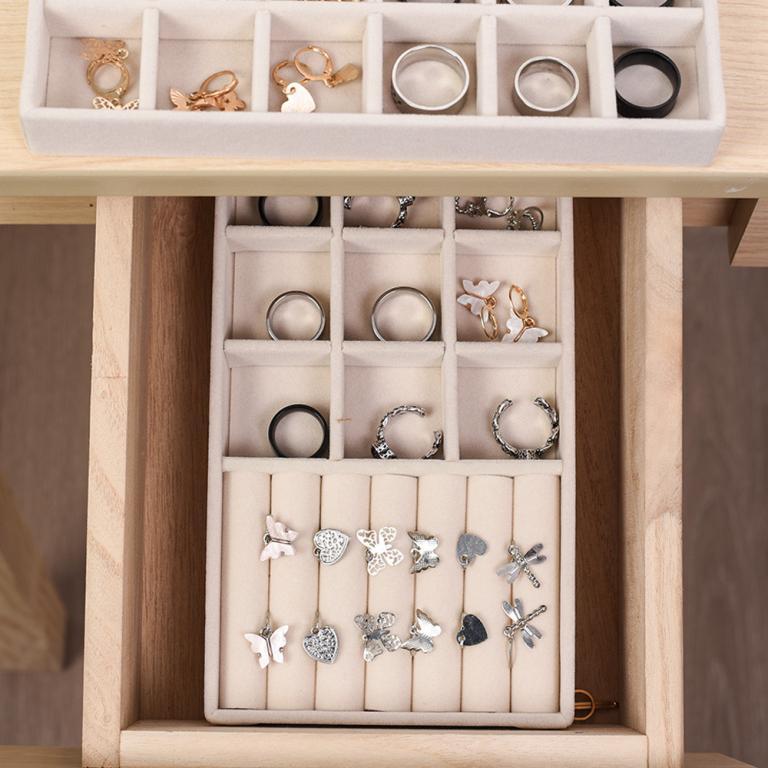 Beige Jewelry Organizer Box – Multi-Compartment Storage for … in Pasir Ris - Image 1