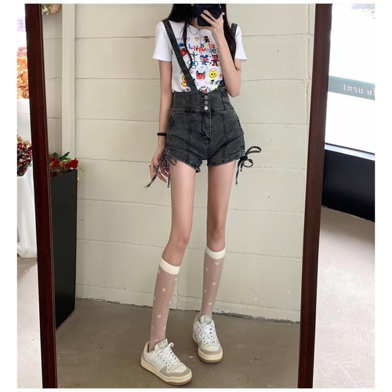 Breasted Drawstring Suspender Shorts [8103] PAPI Women's … in Bukit Merah - Image 1