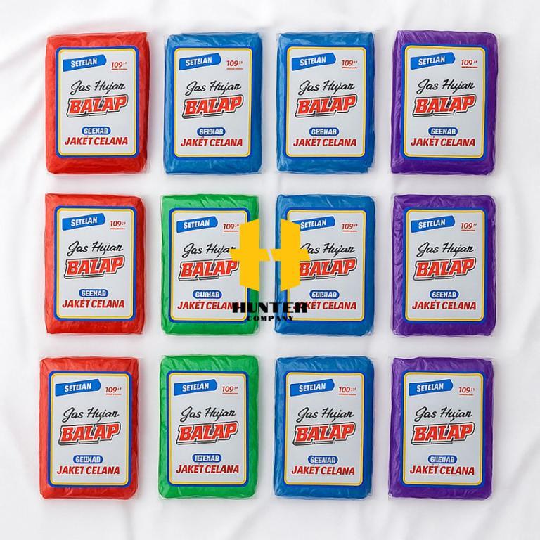 LDPE Plastic Raincoat RACING Cap SET Contents 12 Pcs Strong … in Bishan - Image 1