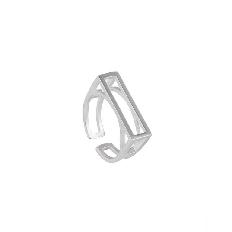 Rectangle Line Ring | Calla Jewelry personalized rectangular … in Bishan - Image 1