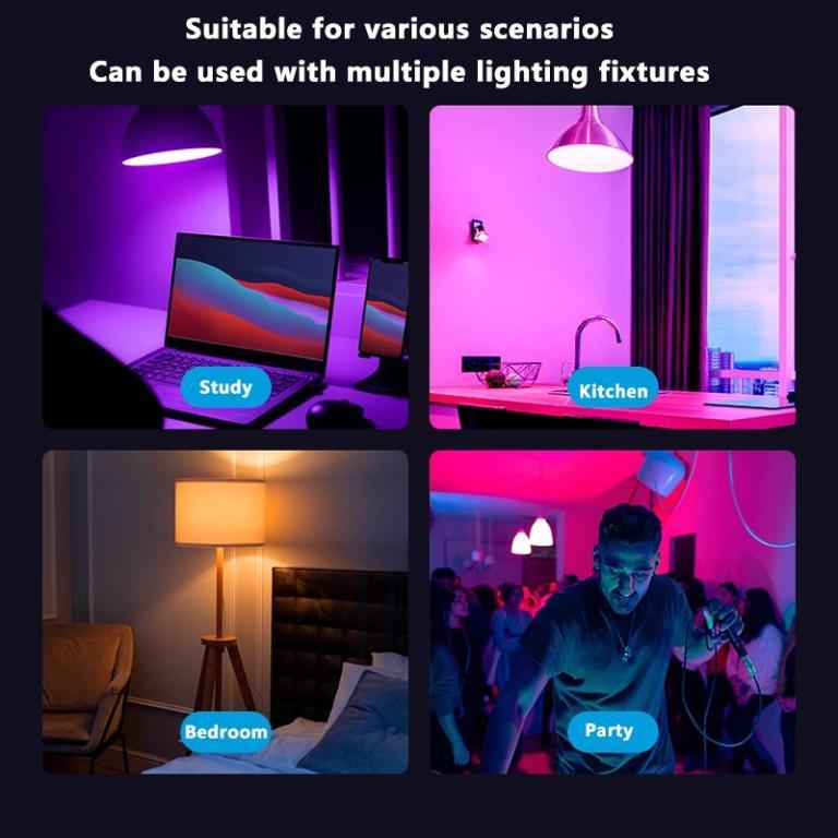 3x RGB LED Bulb Color-Changing Lamps – Remote-Controlled … in Geylang - Image 1