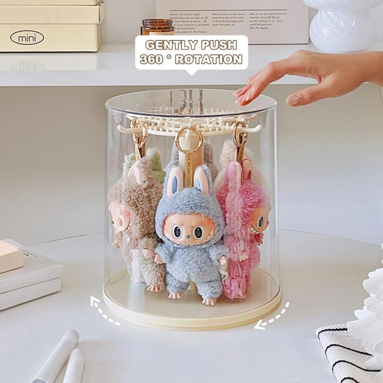 360 Rotating Labubu Transparent Display Case with Hanging … in Bukit Batok - Image 1