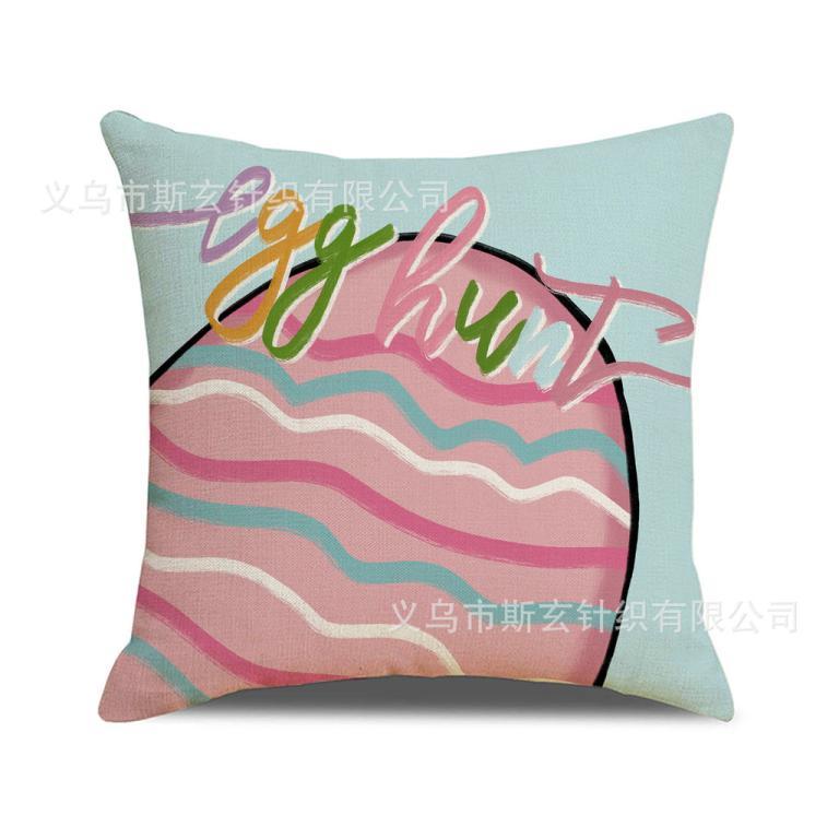 Hot Sale Easter Pillowcase Linen Print Rabbit Color Egg … in Bukit Batok - Image 1