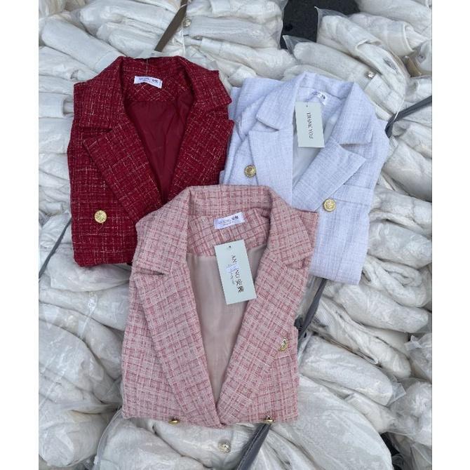 Premium thick 2-layer Tweed button down Blazer in Bukit Merah - Image 1