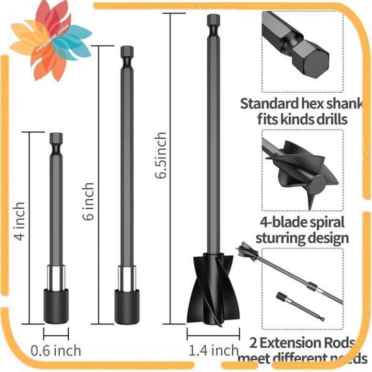 5Pcs Resin Mixer Paddles with 2 Extension Rods, Reusable … in Geylang - Image 1