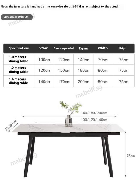 End High Modern Folding Dining Table Set Extendable Dining … in Toa Payoh - Image 1
