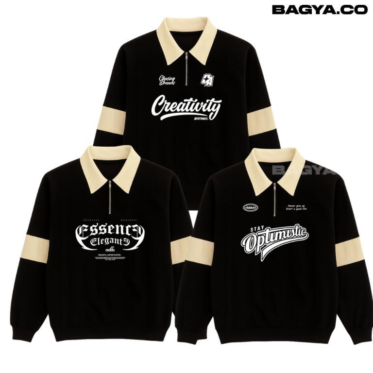 BAGYA - Half Zipper Rugby Sweater Latest StripedPOLOS with … in Sembawang - Image 1