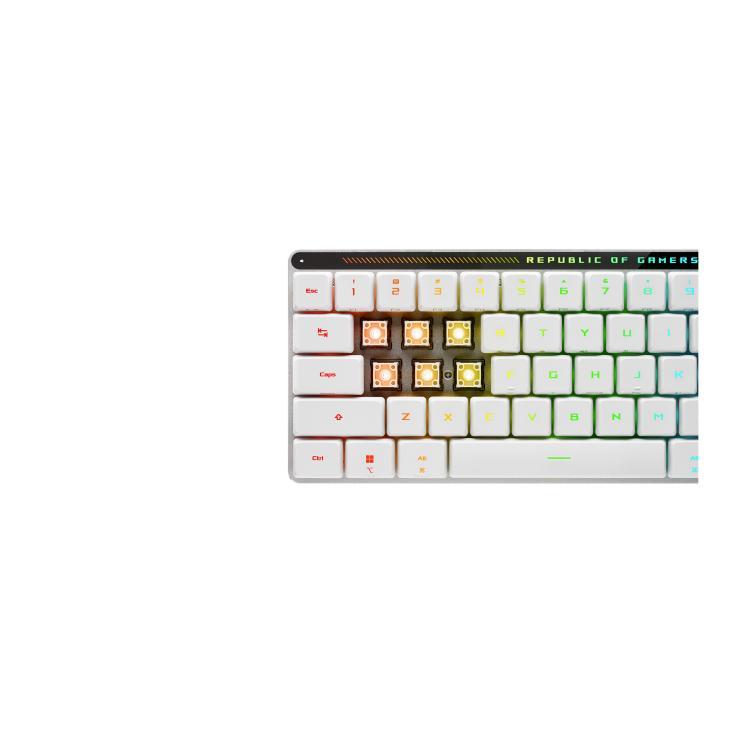 ASUS ROG FALCHION RX WHITE LOW PROFILE RED LINEAR KEYBOARD in Bishan - Image 1