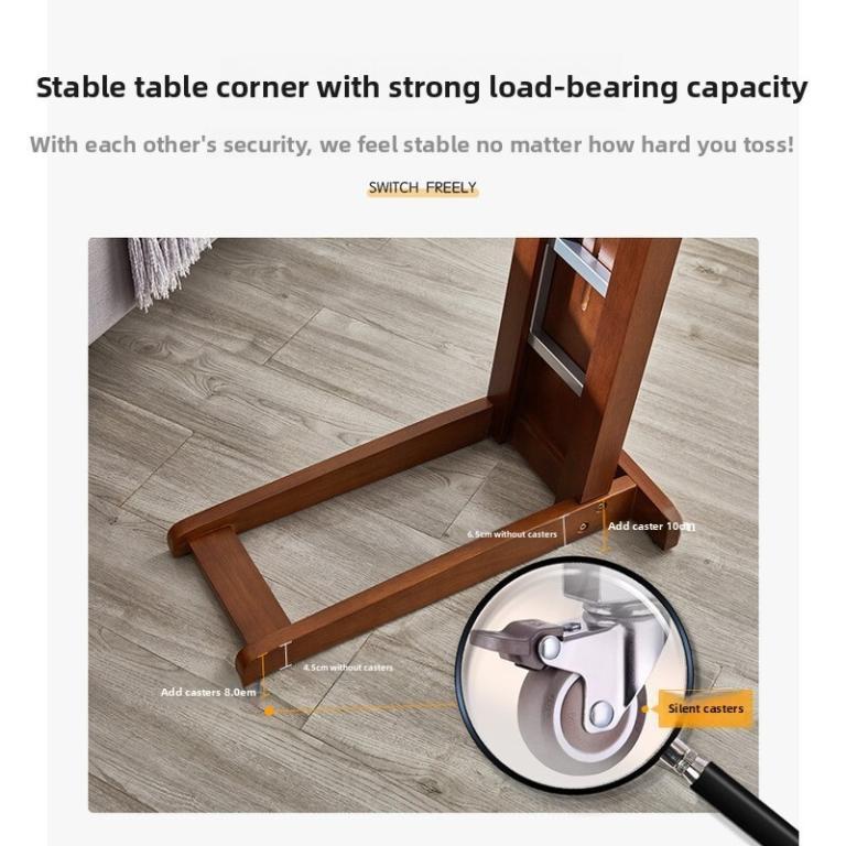 Solid Wood Side Table Foldable Corner Table Movable Sofa … in Toa Payoh - Image 1