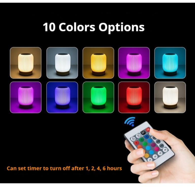 2000mAh 10 Colors LED Touch Table Lamp RGB Remote Bedside … in Woodlands - Image 1