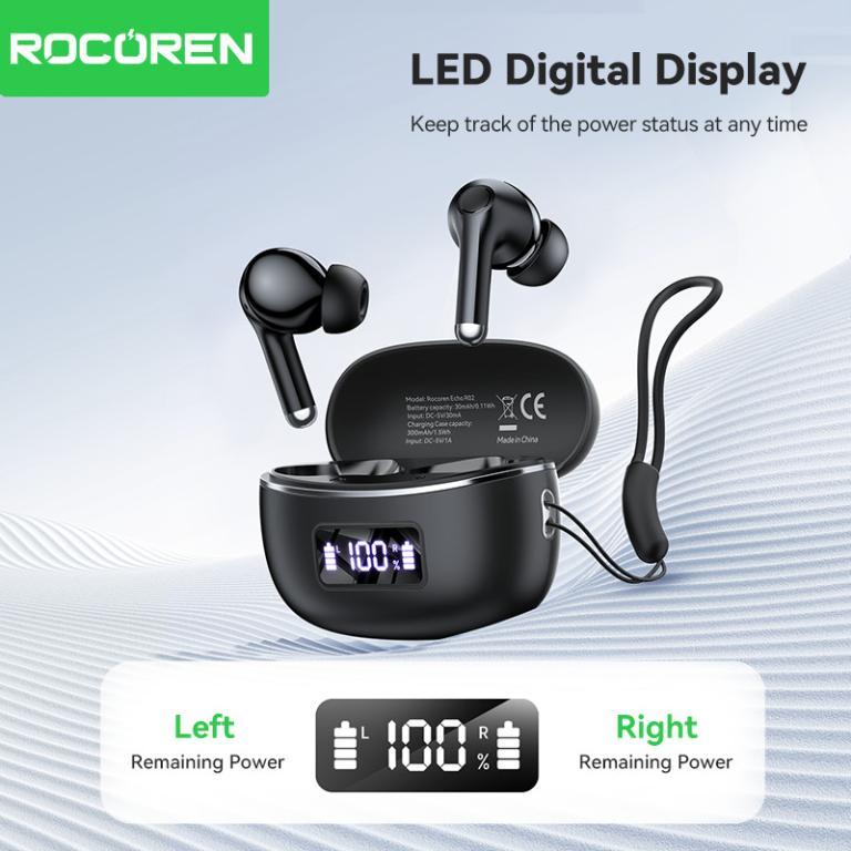 Rocoren R02 True Wireless Bluetooth 5.4 Earphone LED … in Singapore - Image 1