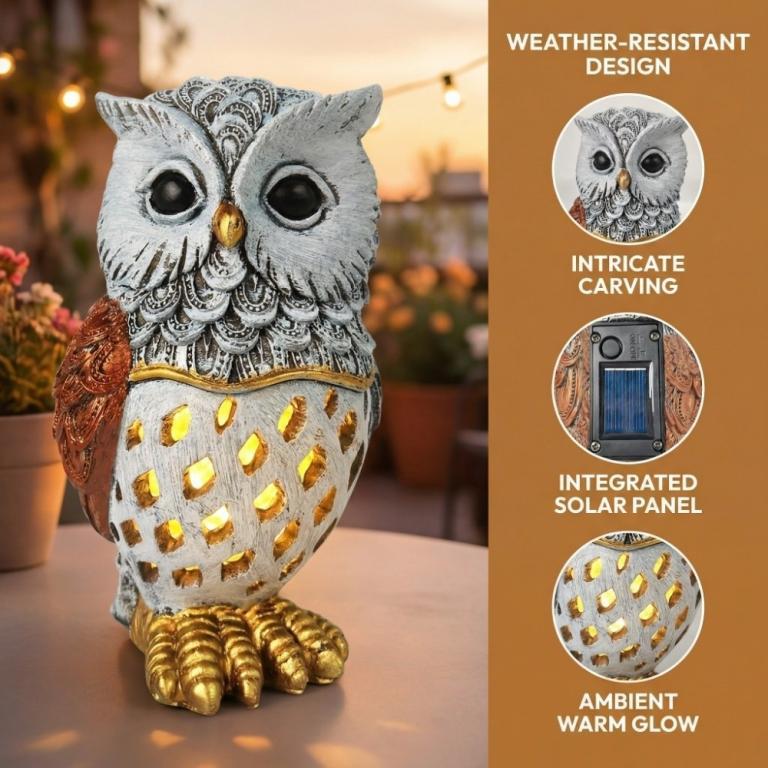 KIKO2E Owl Resin Light, Hollow Out Automatic Light Sensor … in North-Eastern Islands - Image 1