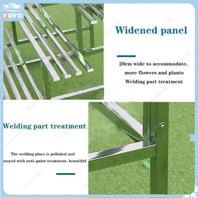 Stainless Steel Flower Stand Plant Rack Waterproof Step … in Toa Payoh - Image 1