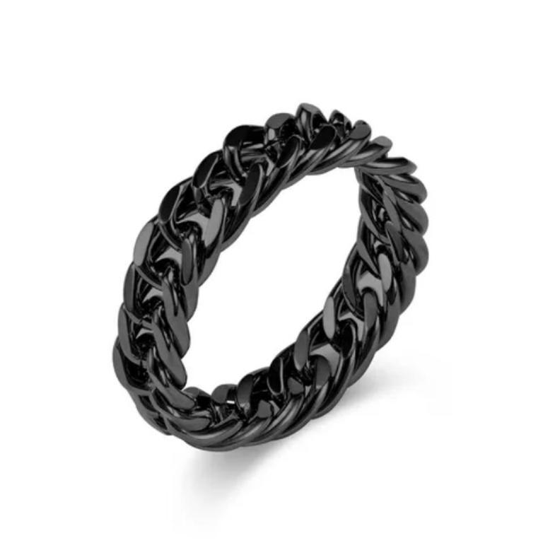 [REAL PIC] RING BLACK CHAINRing FOR MEN AND WOMEN KOREAN STYLE in Bukit Batok - Image 1